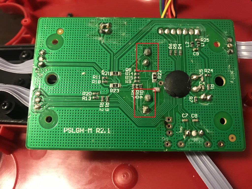 Playstation 2 guitar solder joints