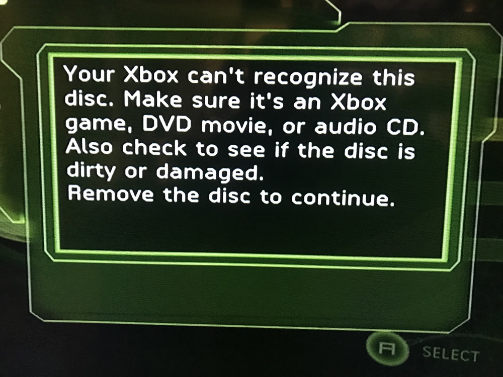 Your xbox cant recognize this disc