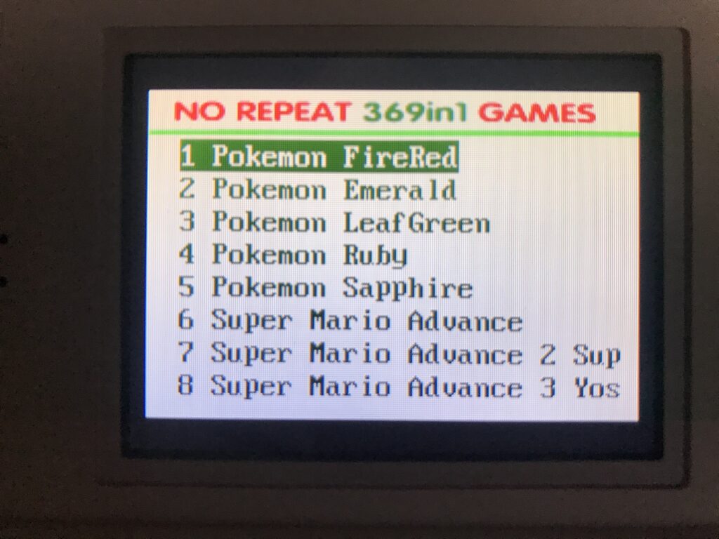 GBA 369-in-1 games