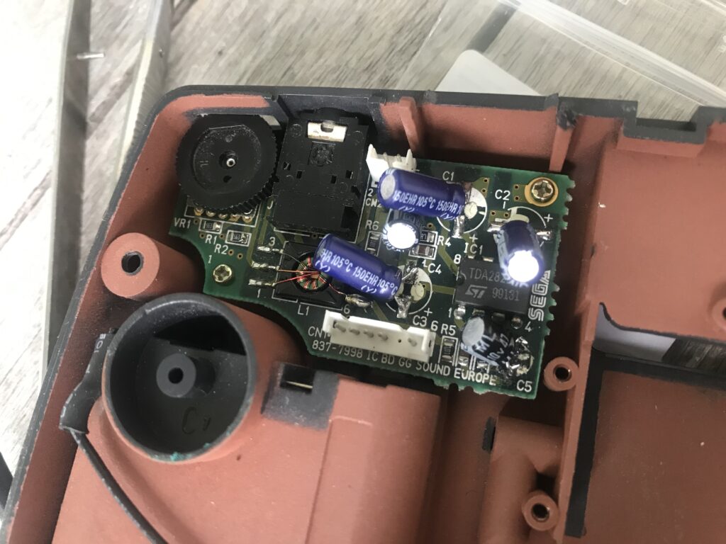 Game Gear audio board capacitor replacement 2