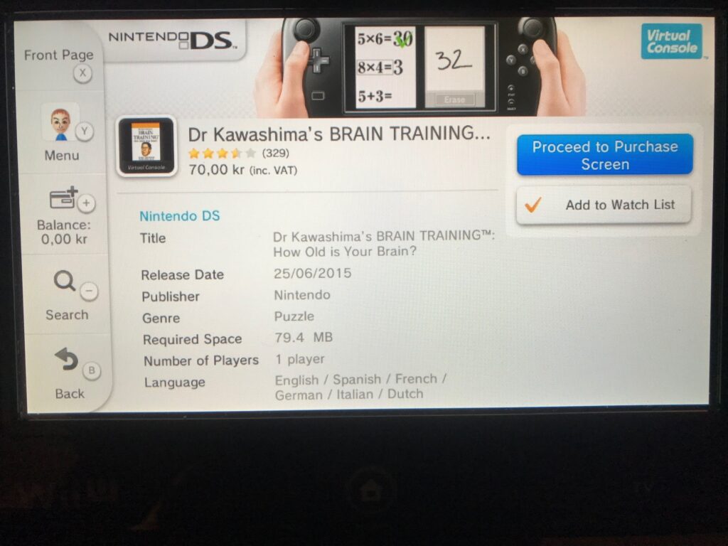 Wii U Dr Kawashima